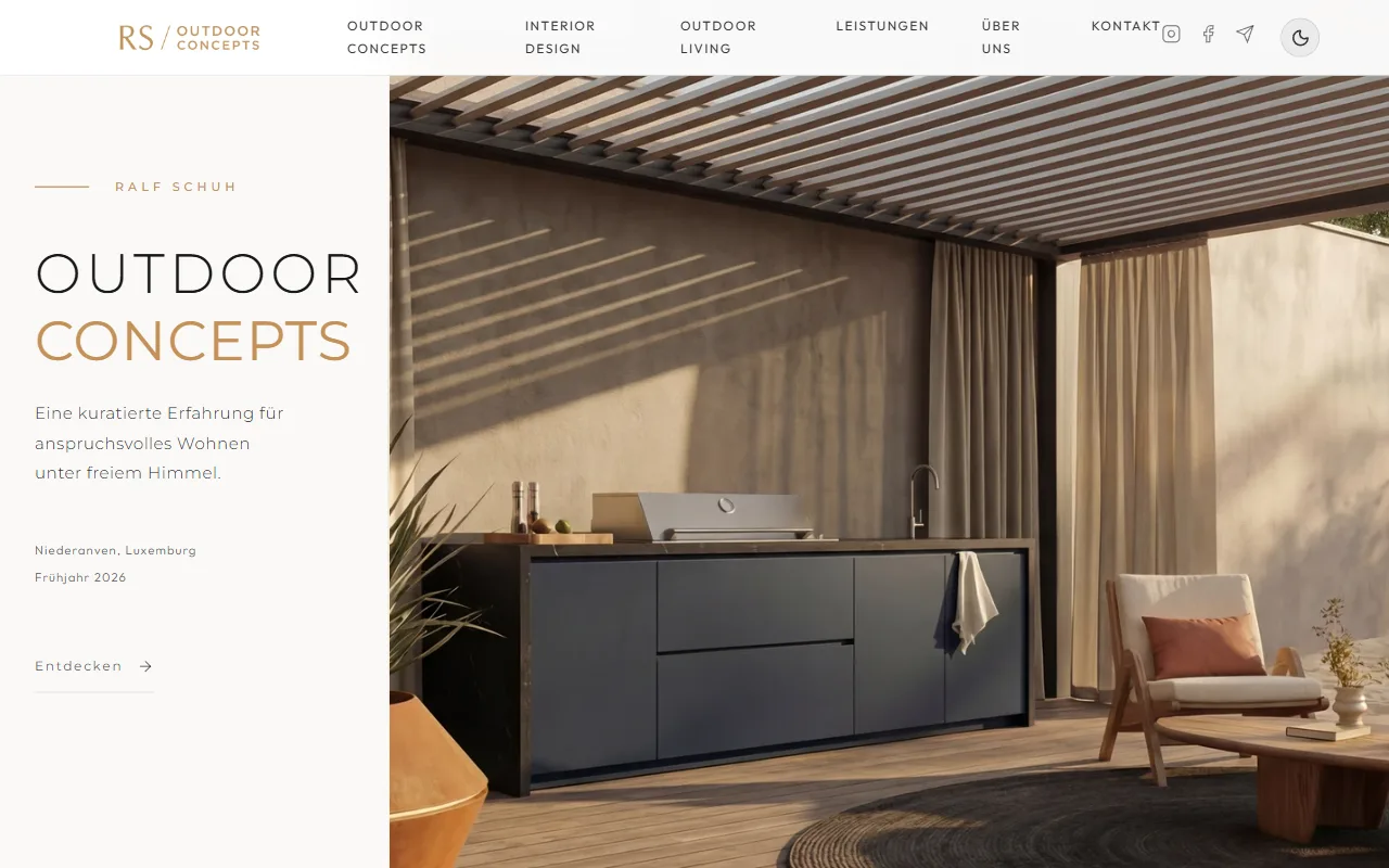 Live-Website Outdoor Concepts, Einzelhandel & Outdoor